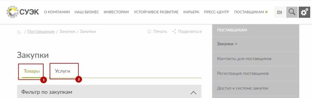 Где найти закупки компании СУЭК